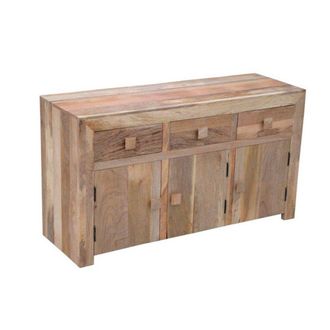 Jaipur Furniture 3 Door 3 Drawer Sideboard - Mango Wood - L45 x W135 x H76 cm - Light Finish in Brown
