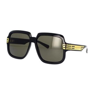 Gucci Sunglasses, unisex, Black, 59 MM, Bold 80s-inspired sunglasses with metal details