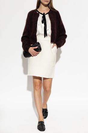 Forte_Forte Forte_forte Silk Top With Decorative Tie At The Neckline, Womens, Cream