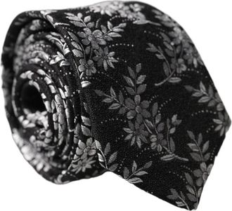Dolce & Gabbana Ties, male, Black, Size: ONE SIZE Floral Silk Necktie