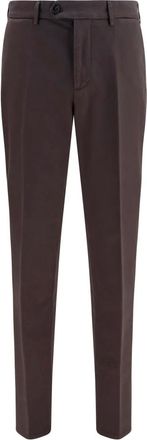 Brunello Cucinelli Pantaloni in Cotone Tinto - - Trousers - Uomo - Marrone - 3XL