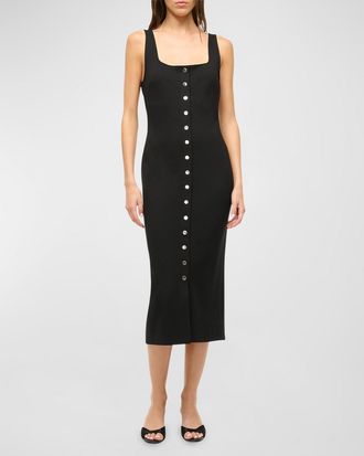Staud Domani Knit Midi Dress