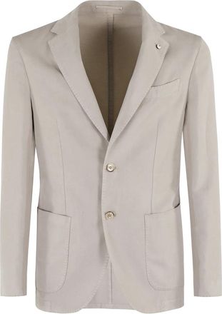 L.B.M. 1911 Linnen Lyocell Mix Overhemd - Heren - Blazers - Beige - 2XL - Linnen - Jassen