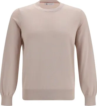 Brunello Cucinelli Mens Sweater Cotton Beige