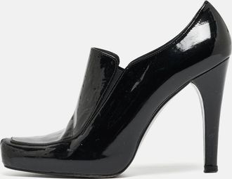 Stuart Weitzman Black Patent Leather Loafer Pumps