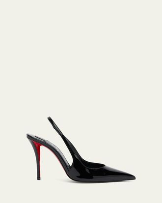 Christian Louboutin 100mm Miss Z Patent Leather Slingback Pumps