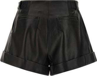Sportmax Lamb Leather Bermuda Shorts - Black