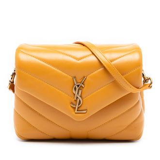 Saint Laurent Pre-owned Womens Toy Matelasse Leather Monogram Loulou Crossbody - Orange - One Size
