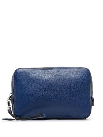 Prada 2010-2023 enamel triangle logo clutch - Blue