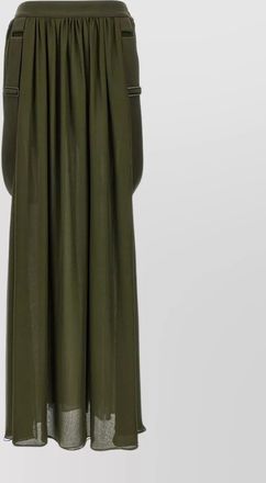 Max Mara high-waisted pleated skirt with back straps