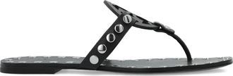 Tory Burch leather studded flat sandals - women - Calf Leather/Calf Leather/Calf Leather - 10.5 - Black