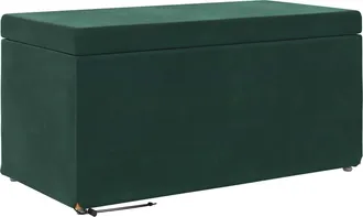 vidaXL Pouf Verde Scuro 81 X 41 X 40 Cm Velluto E Legno Ingegnerizzato Vidaxl