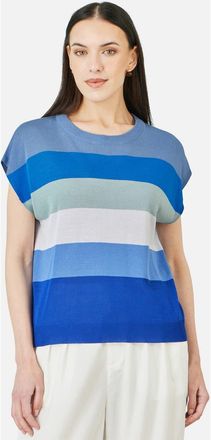 Yumi Block Stripe Relaxed Knitted Top in Blue at Nordstrom, Size Medium