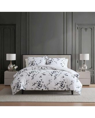 Vera Wang 220 Thread Count Noir Bouquet Reversible Cotton Sateen Duvet Set