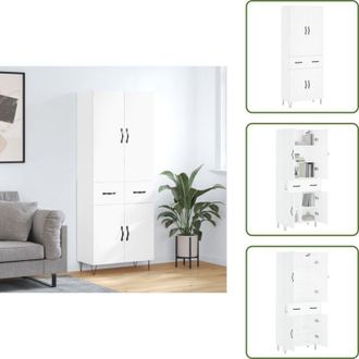 vidaXL Credenza bianca - vidaXL Credenza Bianca 69,5x34x180 cm in Legno Multistrato - Credenza con ante