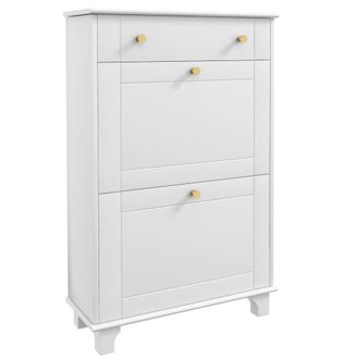 HOMCOM Armario de zapatos 60x23.5x98.5 cm blanco