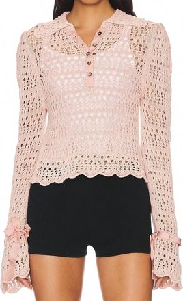 Free People Pointelle Pullover Sweater In Mauve Rose