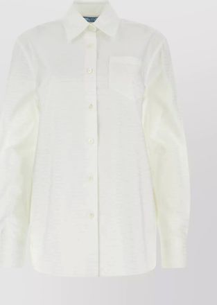 Prada cotton shirt with chest pocket and italian collar