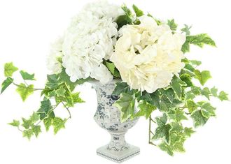 Creative Displays Inc. Handmade Faux Hydrangeas & Ivy In Decorative Pedestal Vase