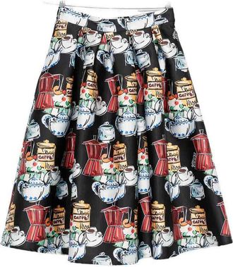 Alessandro Enriquez Printed Midi Skirt