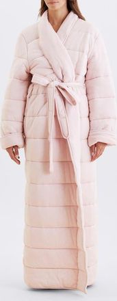 Papinelle Sleepwear Quilted Cotton Maxi Robe in Papinelle Pink at Nordstrom, Size X-Large