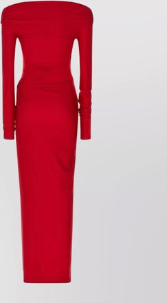 Andamane off-the-shoulder long sleeve fitted jumpsuit