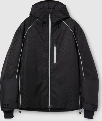 Gucci GG Technical Fabric Jacquard Jacket, Size XL, Black, Ready-to-wear