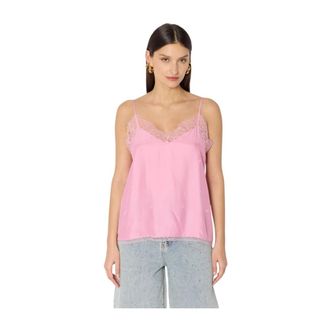 BERENICE Taylor | Top met kanten schouderband en Love motieven - Dames - Tops zonder mouwen - Roze - S - Tops