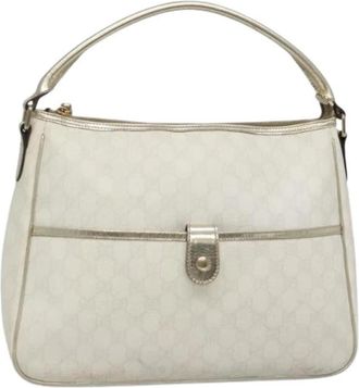 Gucci Tweedehands Canvas handtassen - Dames - Vintage Schoudertas - Wit - ONE Size - Leer - Vintage
