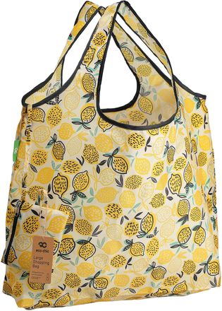 Eco Chic Foldable Reusable Large Recycled Grocery Bags Lightweight Shopping Tote Bags with Storage Pouch (Lemon)