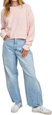 Gentle Fawn Echo Half Cardigan Stitch Sweater In Petal Pink