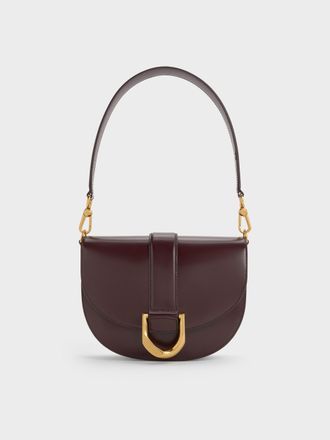 Charles & Keith Gabine Leather Saddle Bag