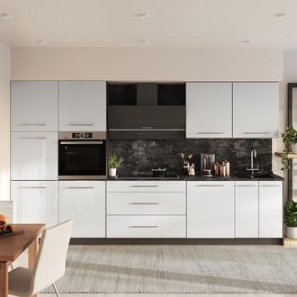 Vicco Mueble De Cocina Fame-line, Blanco Alto Brillo/antracita, 340 Cm, Et Antracita, Vicco