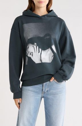 Daydreamer Olivia Rodrigo Guts Album Cover Fleece Graphic Hoodie in Vintage Black at Nordstrom, Size X-Large