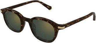 Cartier Ovale Zonnebril - unisex - Zonnebrillen - Bruin - 49 MM - Nylon - Accessoires