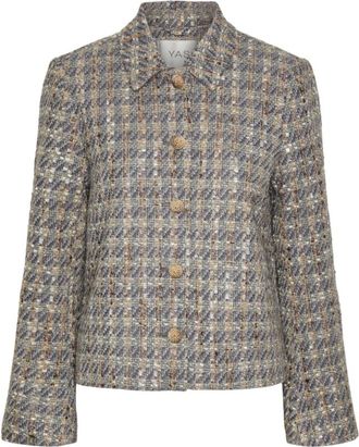 Y.A.S Y.a.s, Jassen, Dames, Grijs, L, Tweed, Silver Bullet Tweed Blazer