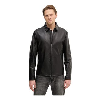 Guess Leren Jas - Heren - Leren en Su&egrave;de Jassen - Zwart - S - Leer - Jassen