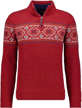 Ragman Rundhalspullover RAGMAN, Herren, Gr. 52, tango rot, 067, Strick, 80% Wool 20% Nylon, Pullover Rundhalspullover