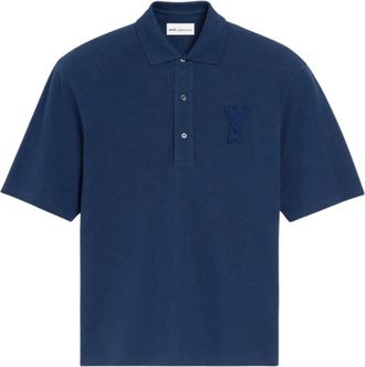 Ami Polo Ami de Coeur - Heren - Polos - Blauw - M - Katoen - Tops