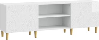 vidaXL Mueble De Tv 150 X 31 X 50 Cm Blanco Brillante Vidaxl