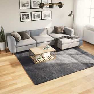 vidaXL Vidaxl - Alfombra De Pelo Corto Suave Lavable Huarte Antracita 240x240cm