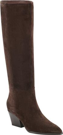 Marc Fisher Tarrie Tall Block Heel Boot in Dark Brown at Nordstrom, Size 8.5