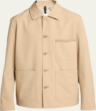 Moncler Mens Nanav Seersucker Shirt Jacket