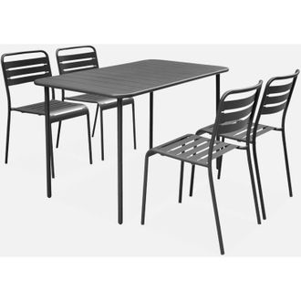 Sweeek Mesa De Jard&iacute;n De Metal 120cm + 4 Asientos