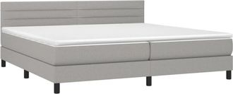vidaXL Vidaxl - Cama Box Spring Con Colch&oacute;n Tela Gris Claro 200x200 Cm