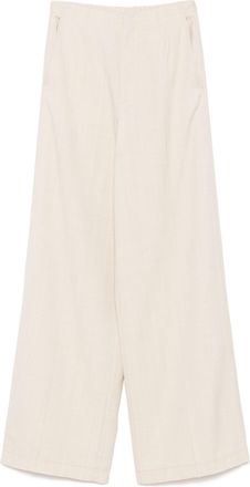 Forte_Forte Viscose Wool Slub Flat Front Pants