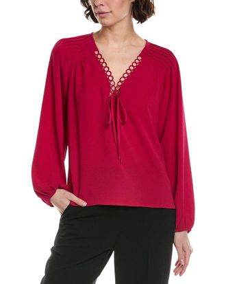 CeCe by Cynthia Steffe Cece V-Neck Pintuck Blouse