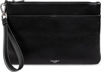 Dolce & Gabbana Leren handtas - Heren - Clutches - Zwart - ONE Size - Leer - Tassen