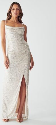 BWLDR Indy Dress in Champagne Sequin at Nordstrom, Size 12