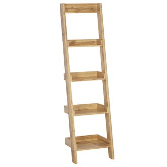 Beliani Estanter&iacute;a De Madera Clara 5 Niveles Librer&iacute;a Inclinada Moderno Contempor&aacute;neo Mobile Duo